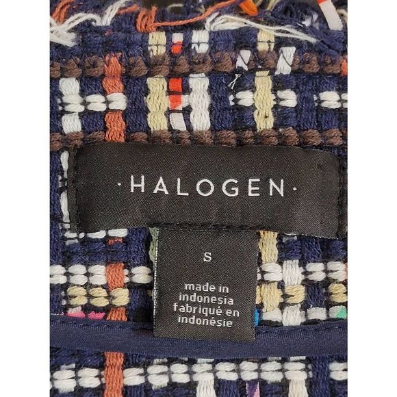 Halogen Women's Long Sleeves Zipped Up Plaid Tweed Multicolor Jacket Size S - Picture 4 of 13